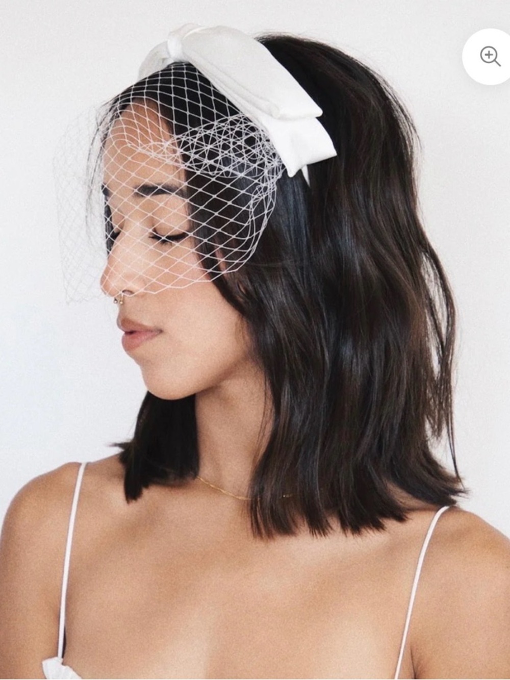 White Bow Veil Headband - Women's Hair Accessory